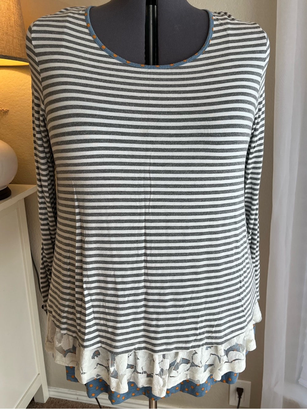 MJ Long Sleeve Stripe Tee & Tank Extender Set XXL